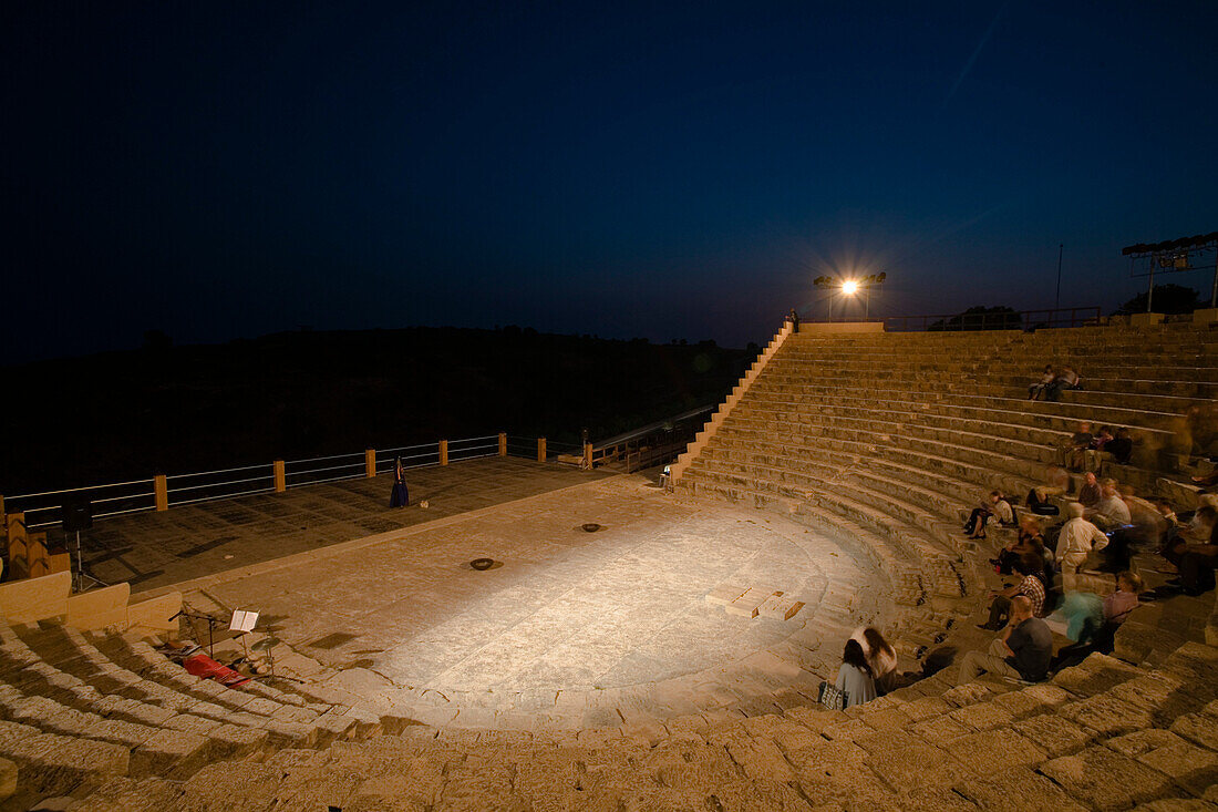 Kourion Theater at night, Greco Roman Theater, Kourion, Cyprus