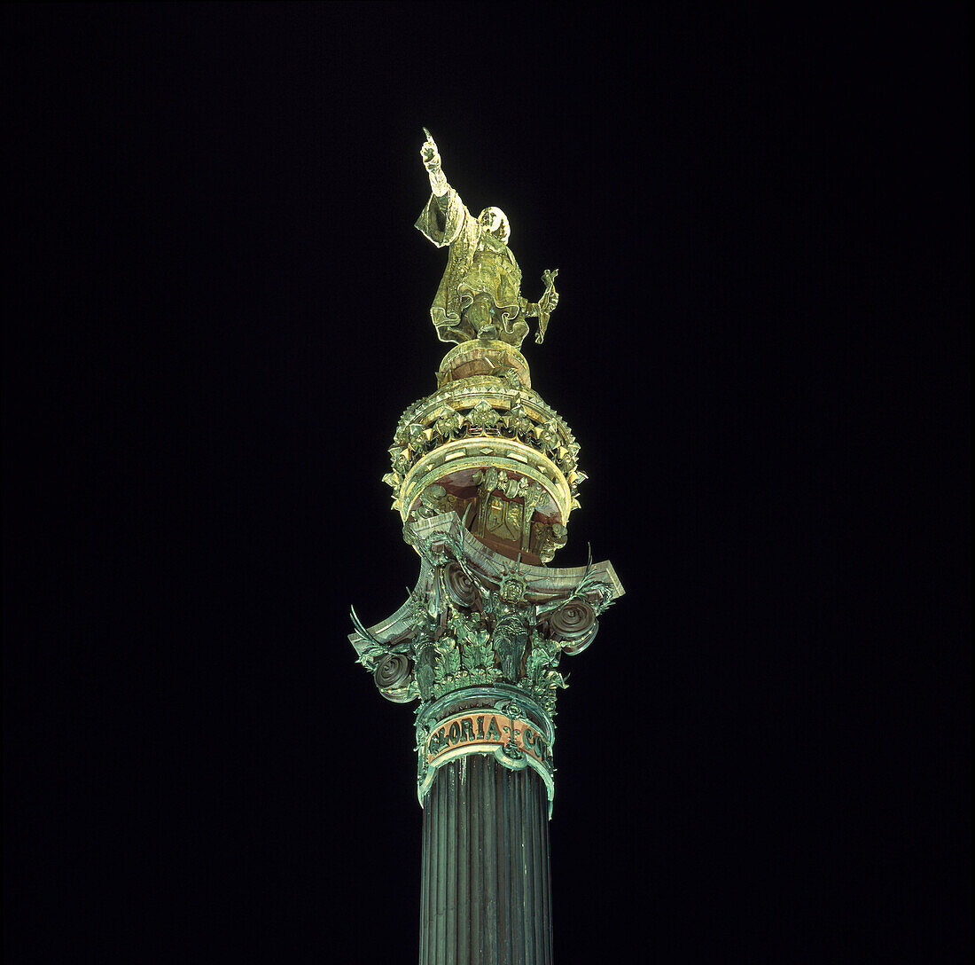 Colombus statue in Barcelona. Spain