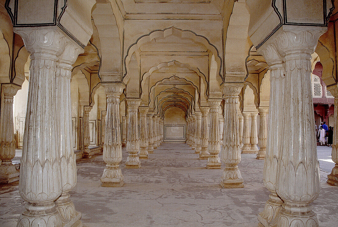A Diwan-E-Khas, at Amber fortress. Jaipur, Rajasthan, India