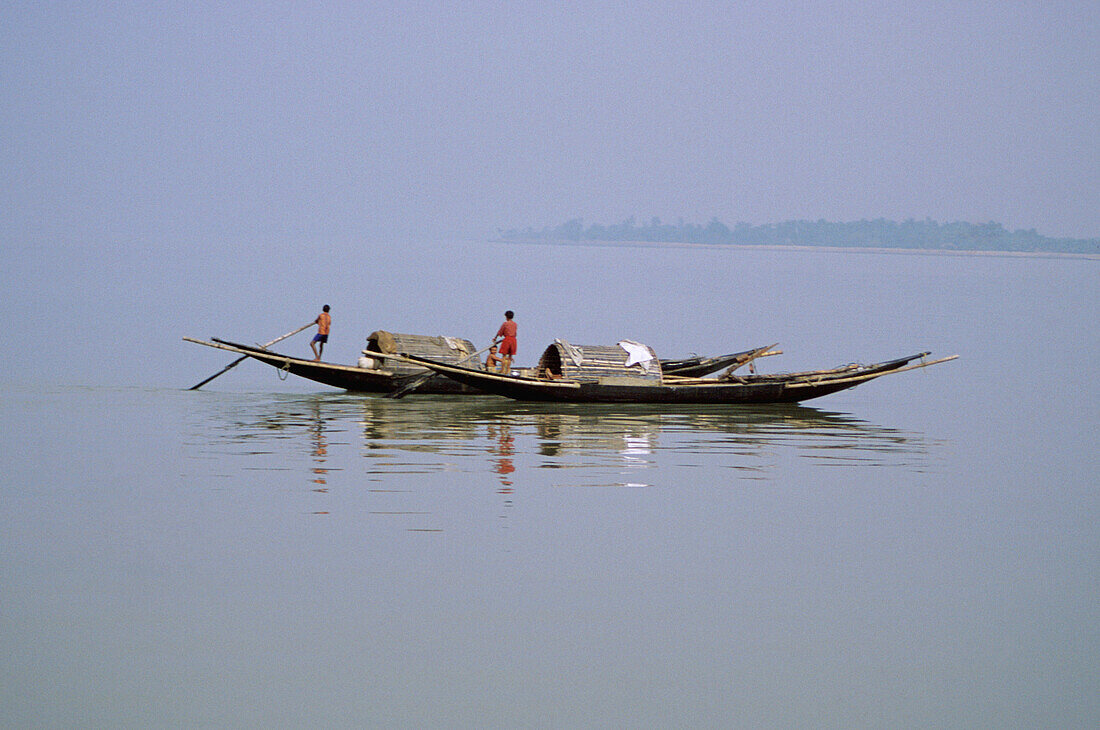 Small fishing boat at Sunderbans. West Bengal. India