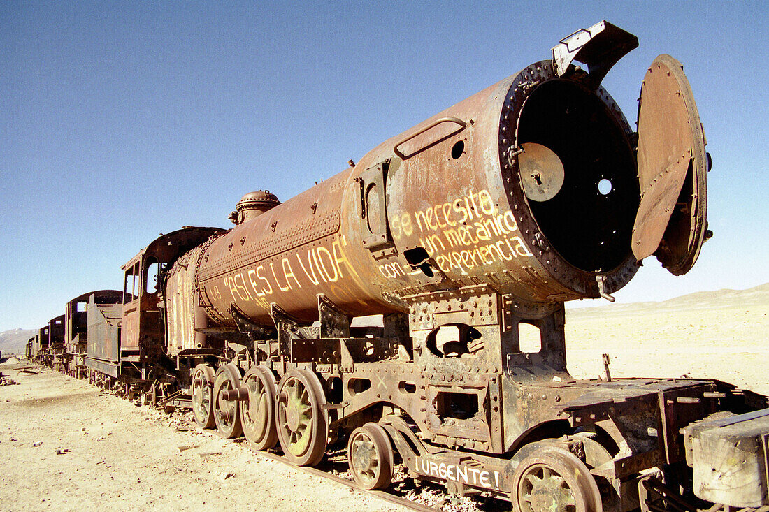 Abandoned old trains. Uyuni. Bolivia