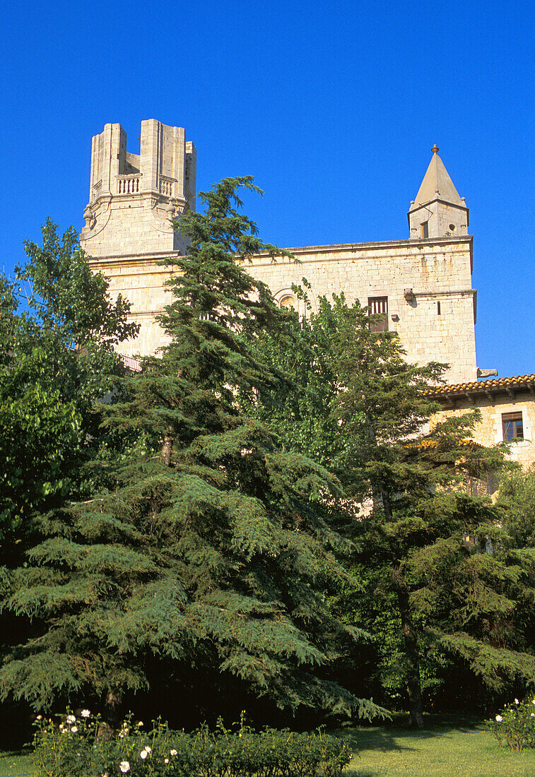 Incomplete bell tower of Sant Genís church (built 18th century). Torroella de Montgrí. Girona province. Spain