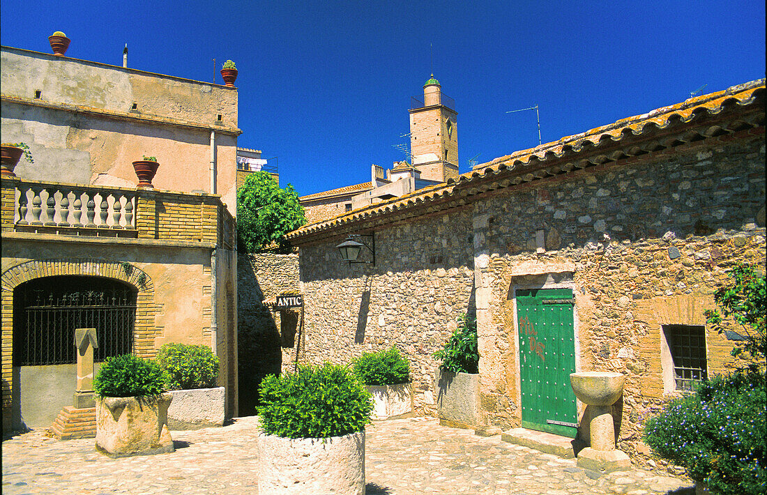 Main square. Peralada. Girona province. Spain