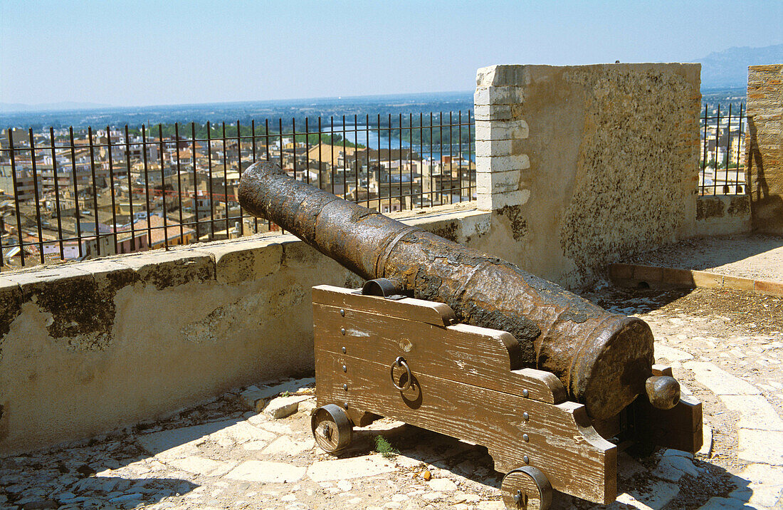 Old royal cannon at La Suda castle. Tortosa. Tarragona province, Spain