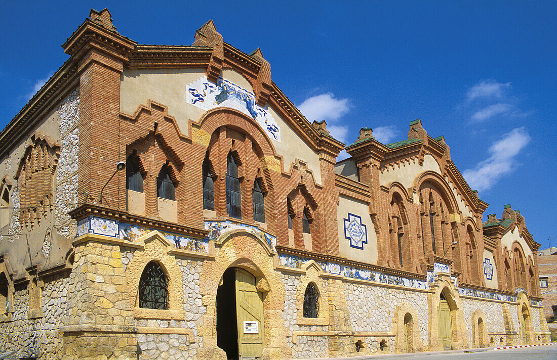 Catedral del vino. Modernist building. Pinell de Brai. Tarragona province. Catalunya. Spain