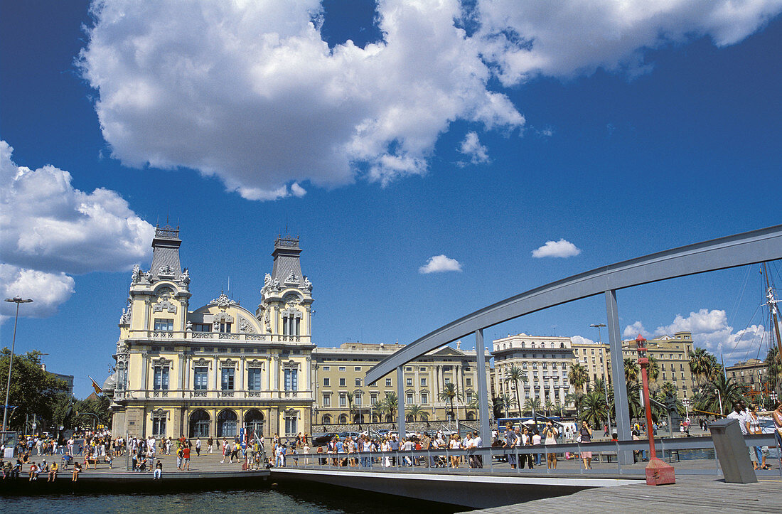 Rambla de Mar, Port Vell, Barcelona. Catalonia, Spain