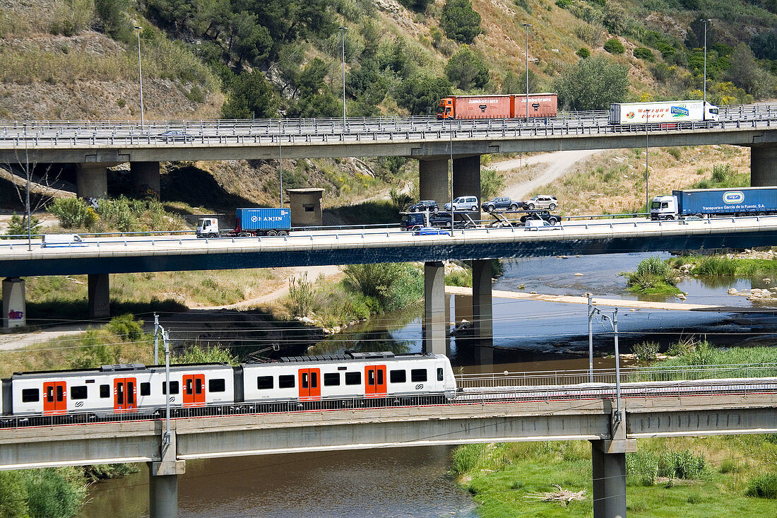 Highways and railroad. Spain