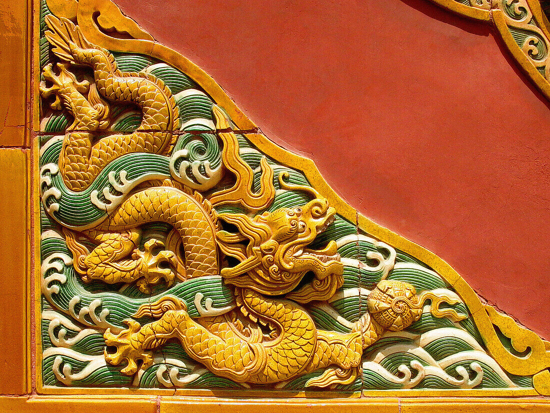 Detail of decoration at Beihai Park. Beijing. China