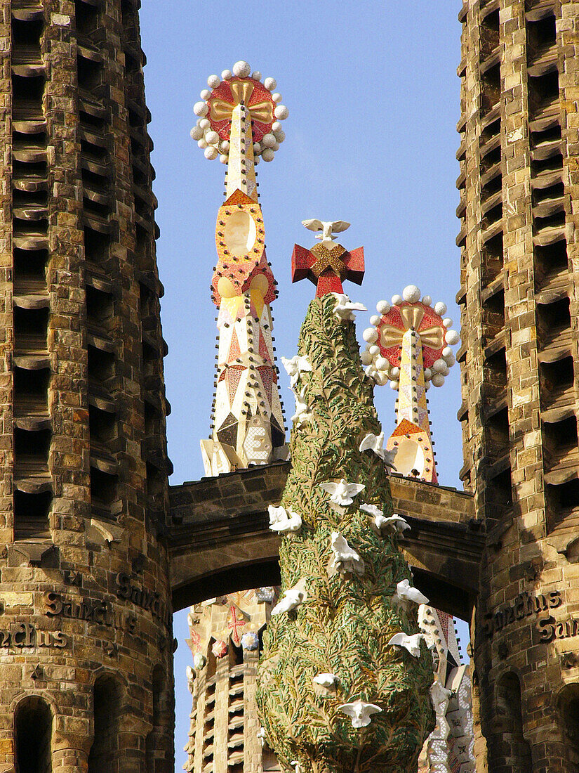 Sagrada Familia towers by Gaudí. Barcelona. Spain