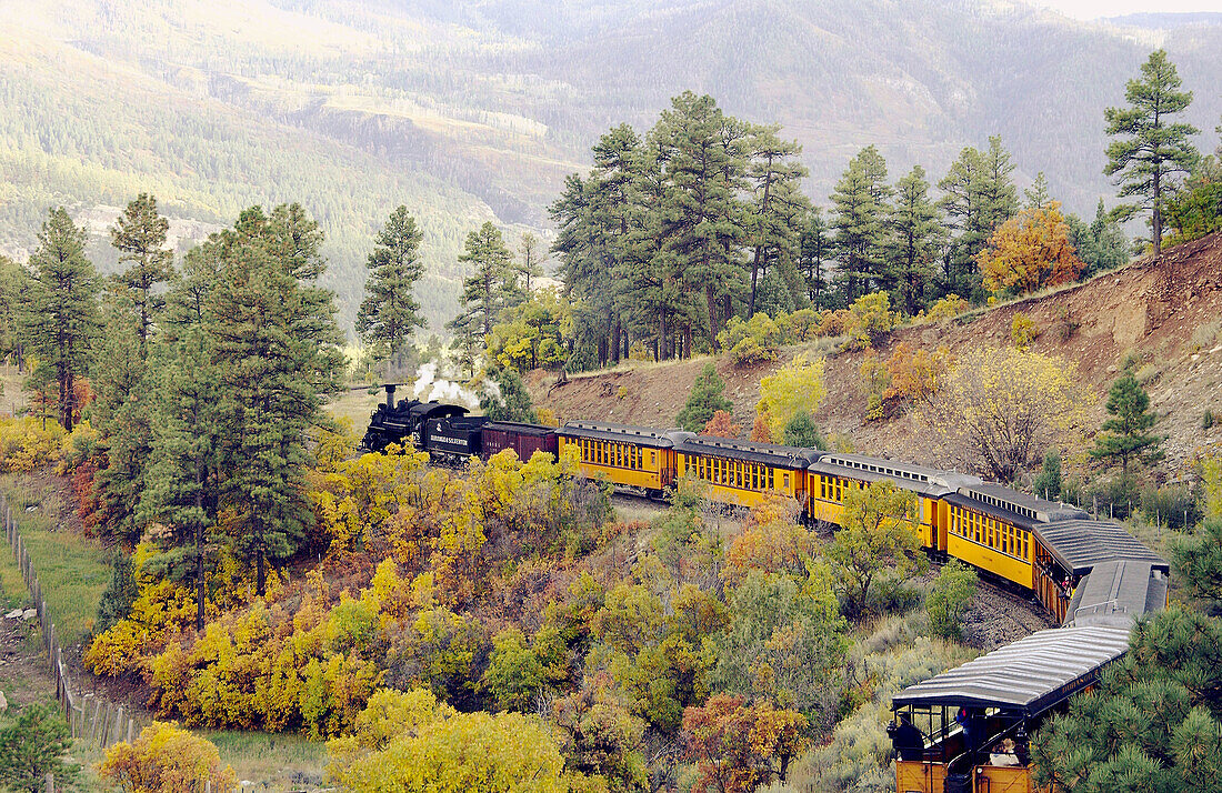 Durango and Silverton Railroad in rural Colorado. USA.