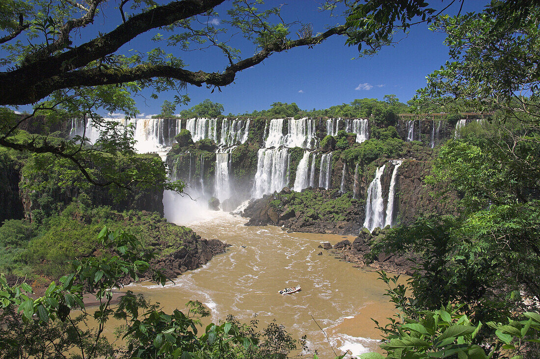 Iguassu Falls as viewed from the Argentinean side of the Igaussu river gorge.