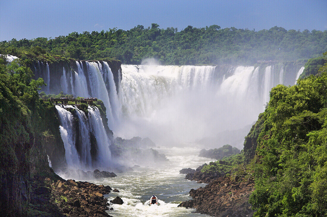 Iguassu Falls as viewed from the Argentinean side of the Igaussu river gorge.