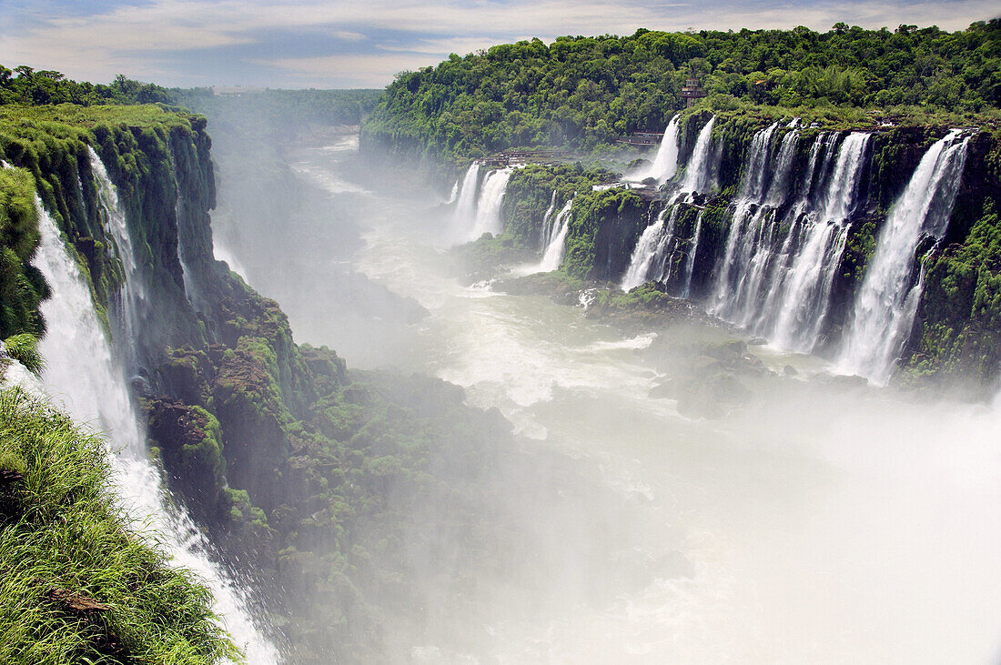 Iguassu Falls as viewed from the Argentinean side of the Igaussu river gorge.