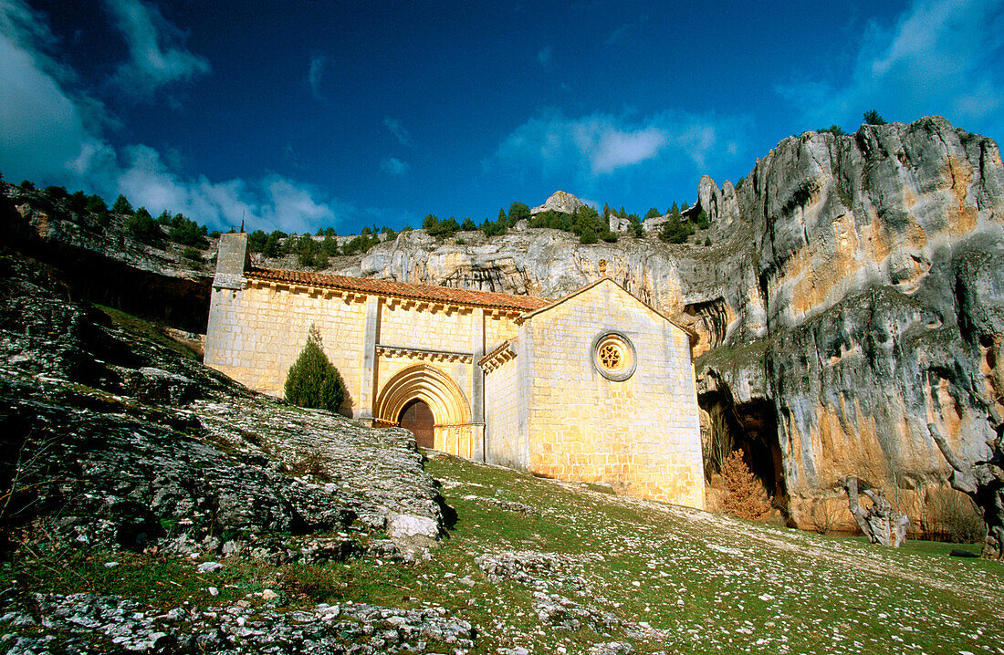 San Bartolomé templar chapel (built 12th century). Cañón del Río Lobos Natural Park. Soria province. Spain