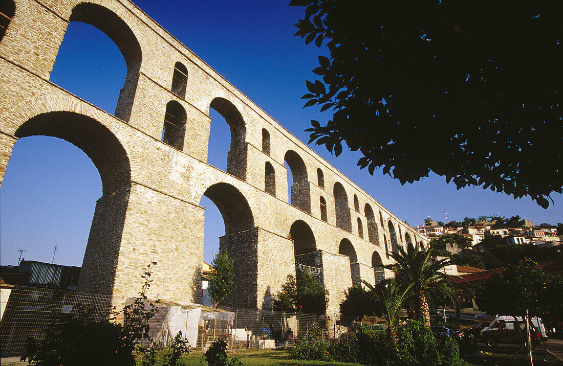 Kavala s aqueduct, built in the reign of Suleiman II the Magnificent (1520-1530). Greek Macedonia