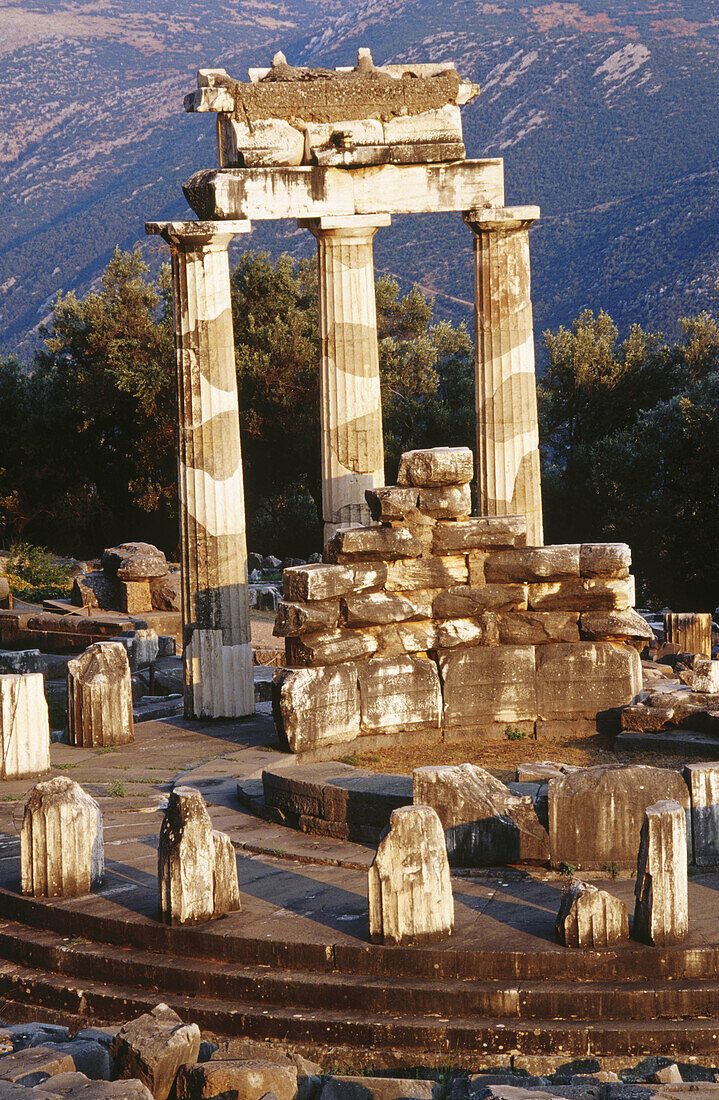 Tholos-Tempel im Heiligtum der Athena Pronaia. Delphi. Griechenland