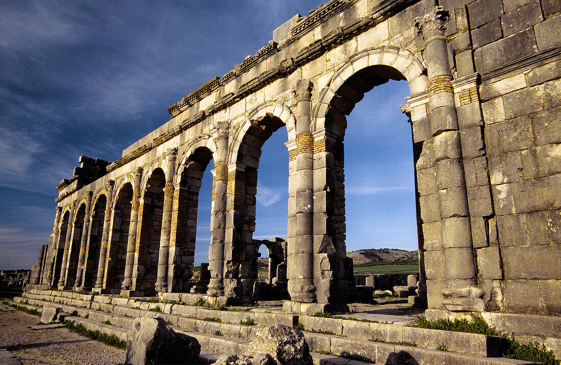 Basilika. Volubilis Römische Ruinen (40 v. Chr.). Fes. Marokko