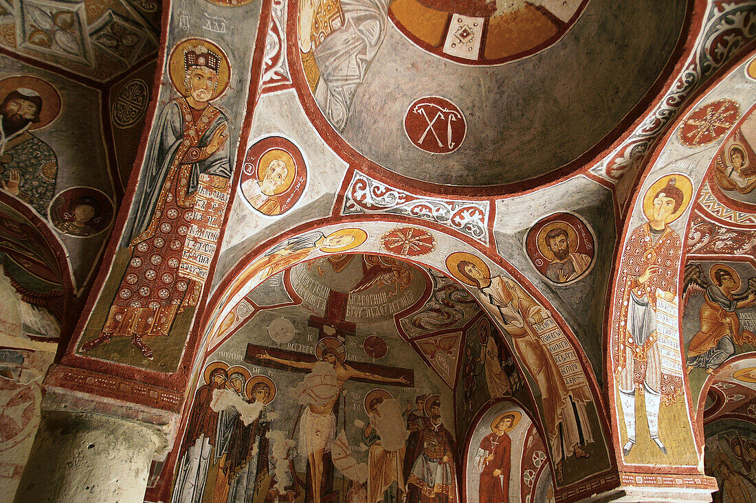 Frescoes in Elmali Kilise (Church of the Apple), Goreme Open Air Museum. Cappadocia, Turkey