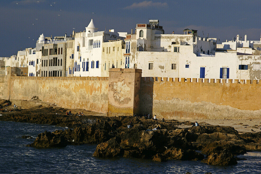 Kasbah skala seen from the harbour Skala. Essaouira (Mogador). Morocco.