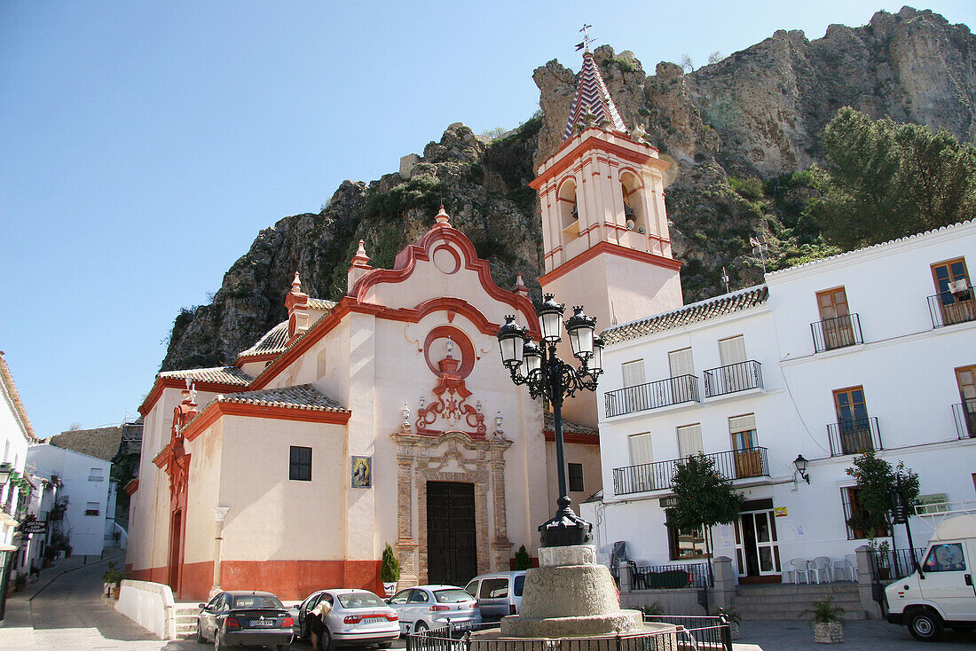 Church of Santa María de la Mesa, Zahara de la Sierra. Cádiz province, Andalusia, Spain