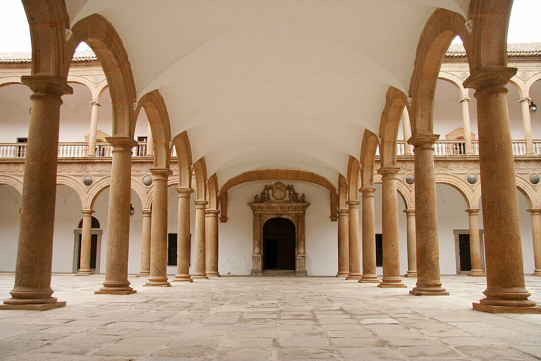 Covarrubias courtyard in Hospital de Tavera (1541). Toledo. Castilla La Mancha. Spain.