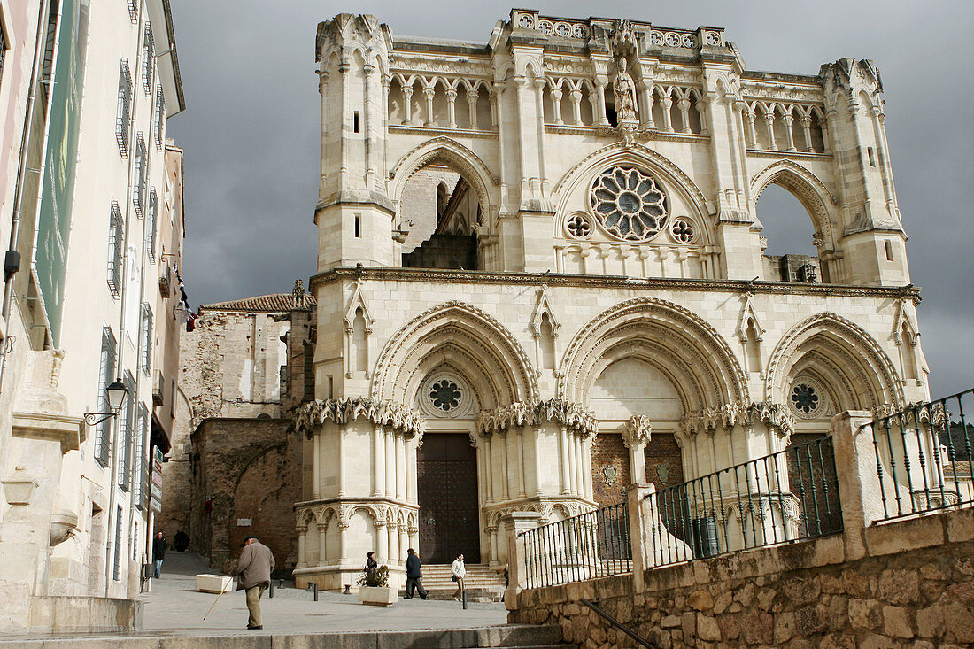 Front of cathedral (12th century), Cuenca. Castilla-La Mancha, Spain