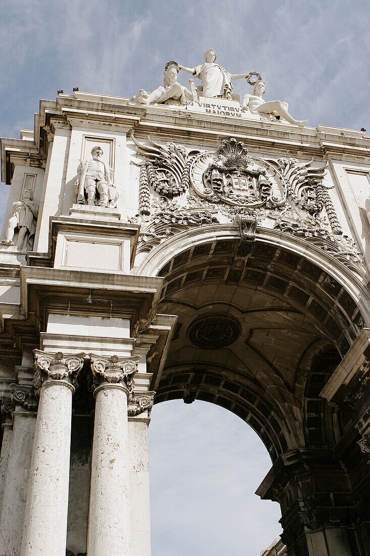 Arco da Rua Augusta at Praça do Comércio, Lisbon. Portugal