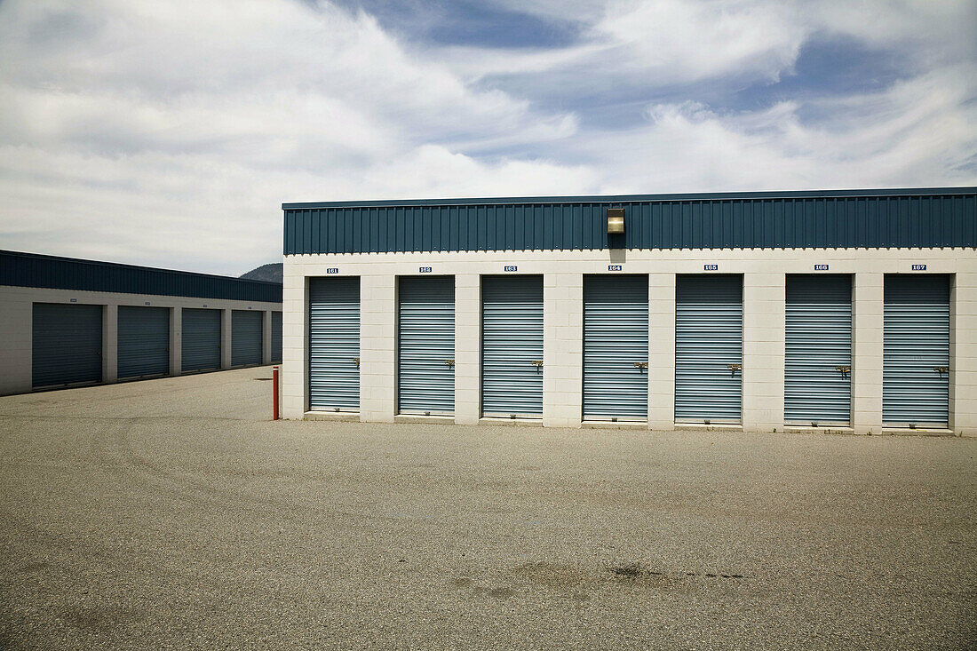 A row of storage units.