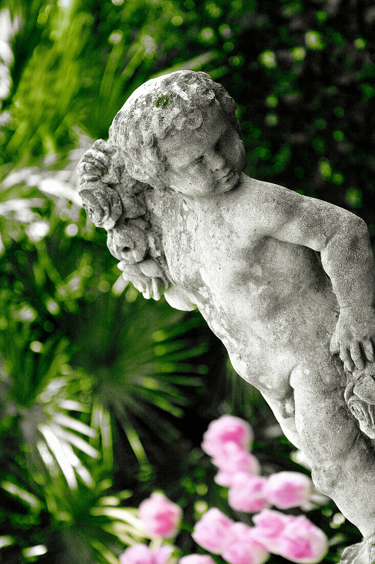 Statue of cherub at Villa Ephrussi de Rothschild. Nice, France