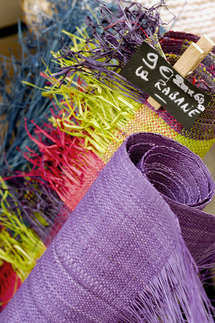 Colorful woven rugs. Cassis. Riviera. France