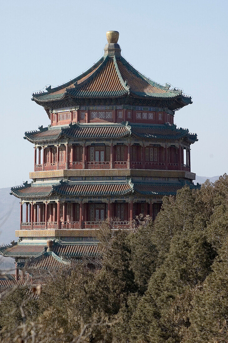 Pagoda of Buddhist Virtue at the Summer Palace. Beijing. China