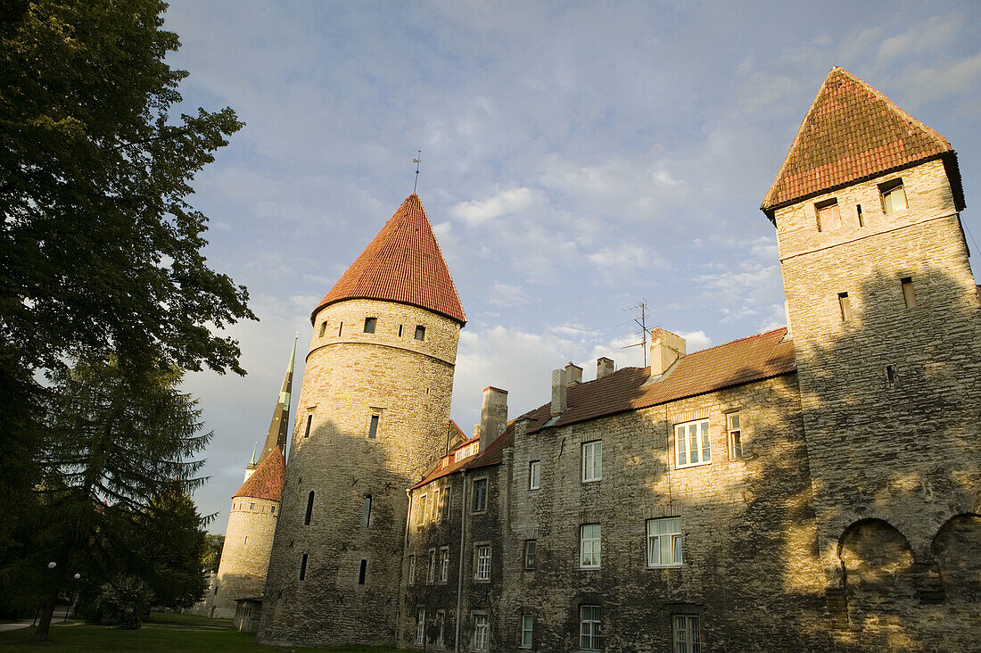 Walls of the Toompea fortress Towers. Tallinn. Estonia