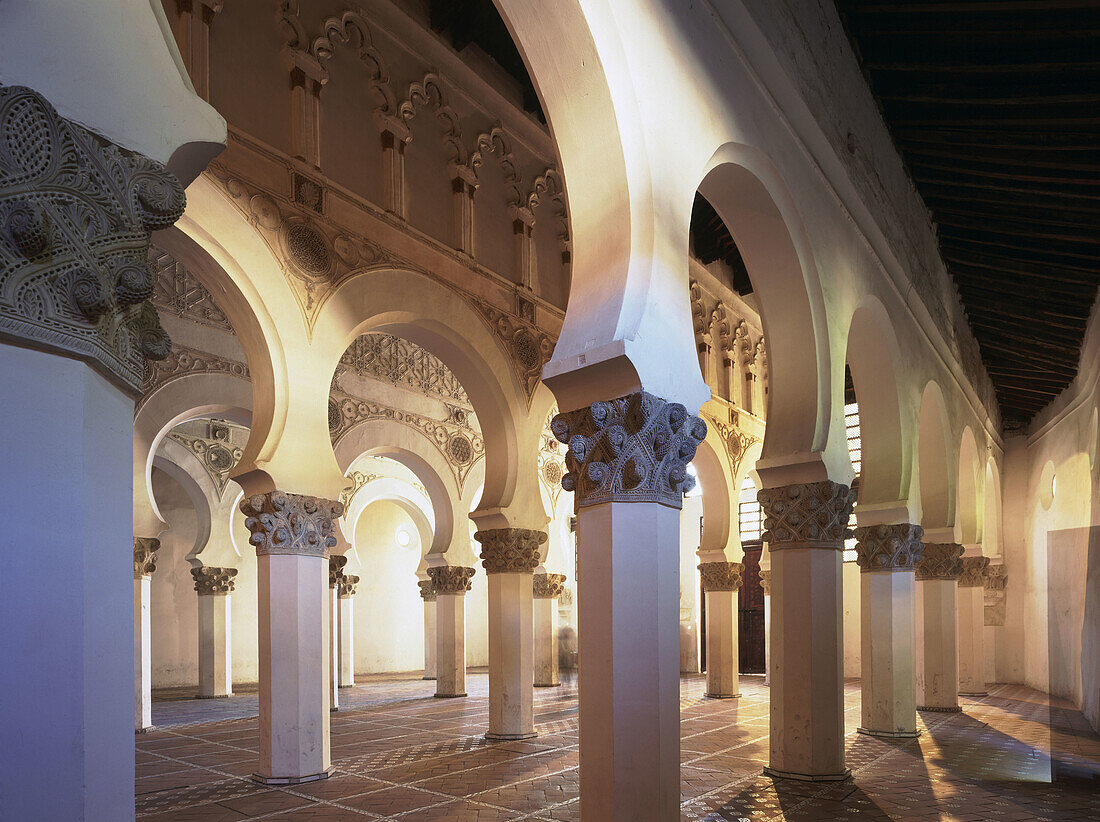 Synagogue of Santa María la Blanca, mudejar style built 12th century, Toledo. Castilla-La Mancha, Spain