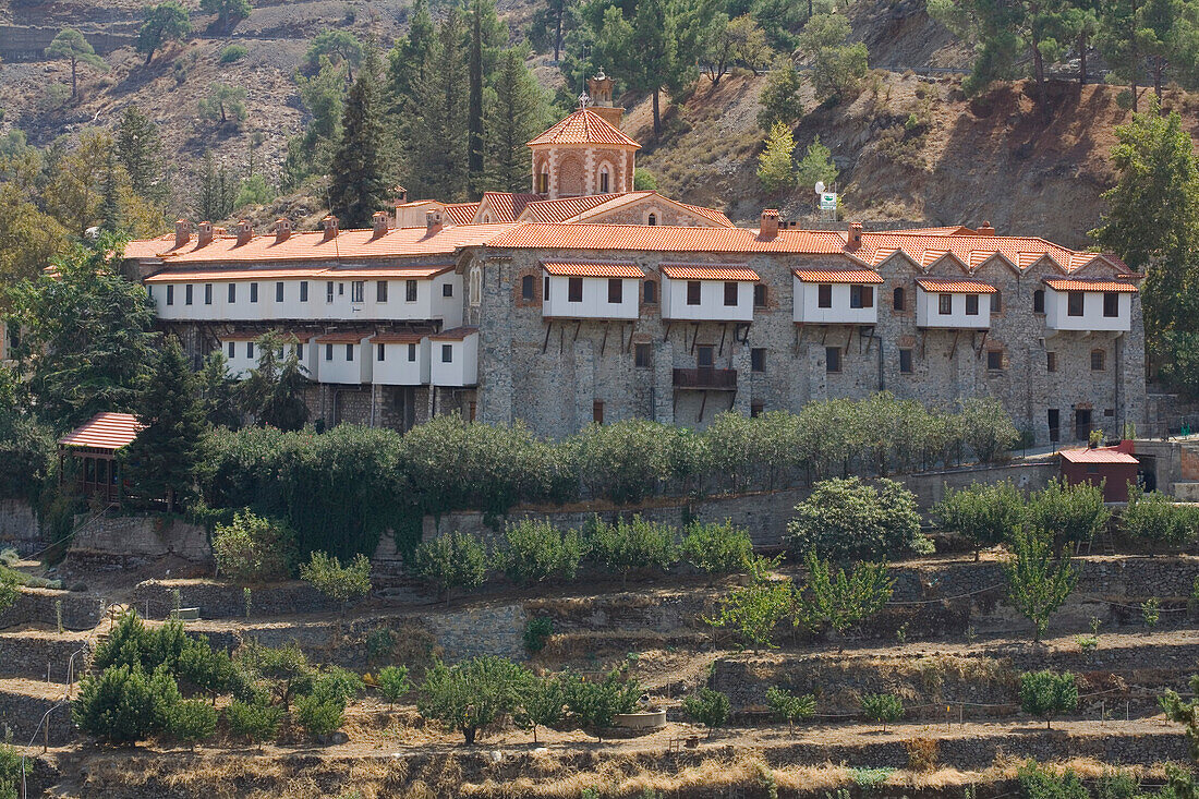 Kloster im Troodos Gebirge, Moni Panagia Machaira, orthodoxe Kloster, Südzypern, Zyprus