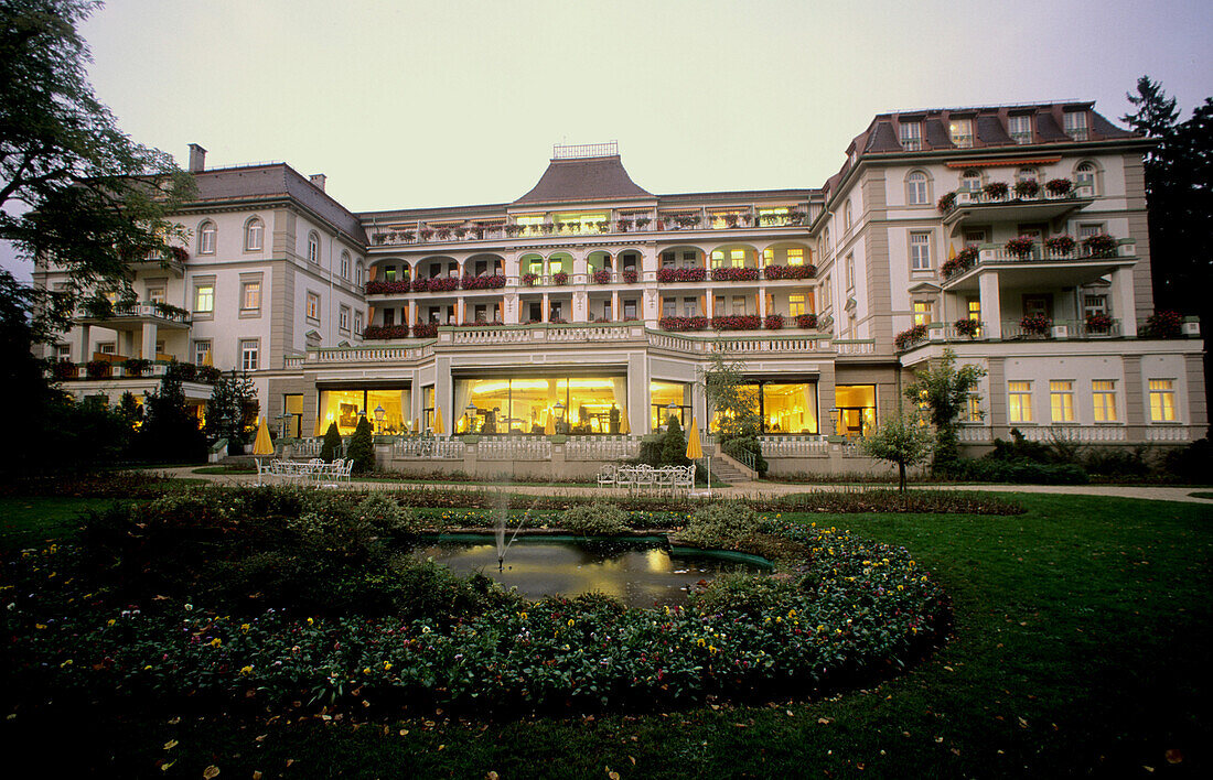 Abendstimmung, Hotel Steigenberger Axelmannstein in Bad Reichenhall, Berchtesgadener Land, Oberbayern, Bayern, Deutschland