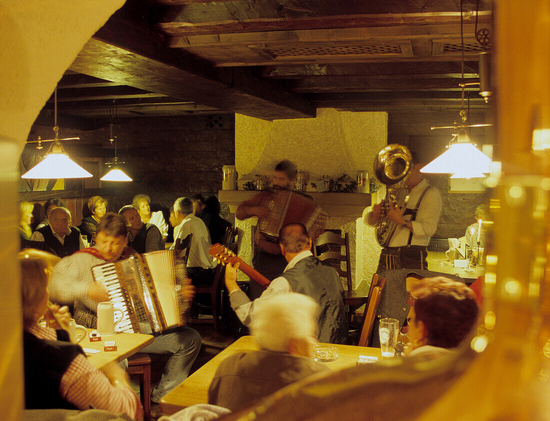 Music in a tavern, inn, Upper Bavaria, Bavaria, Germany