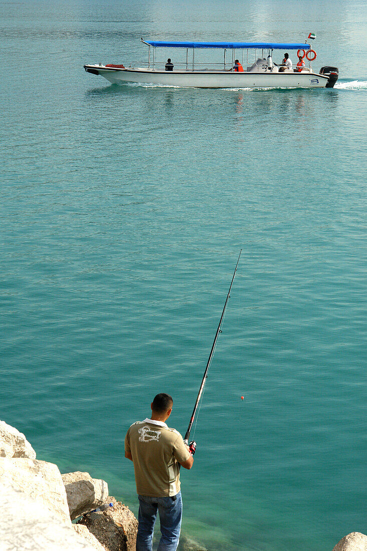 Man fishing, Abu Dhabi, United Arab Emirates, UAE