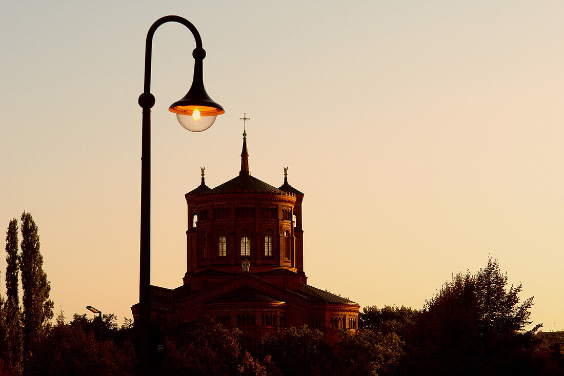 Church in Kreuzberg at dusk, Berlin, Germany