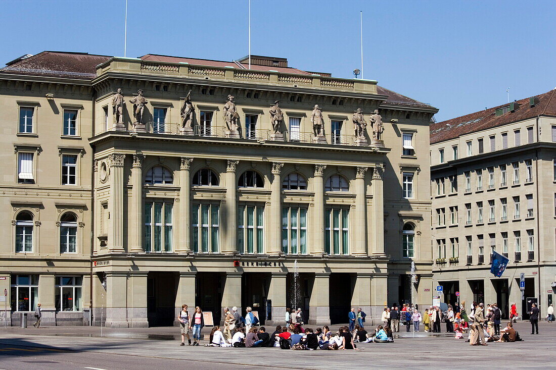 Parliament buildings at Parliament Square, Bundeshaus, Bundesplatz, Old City of Berne, Berne, Switzerland