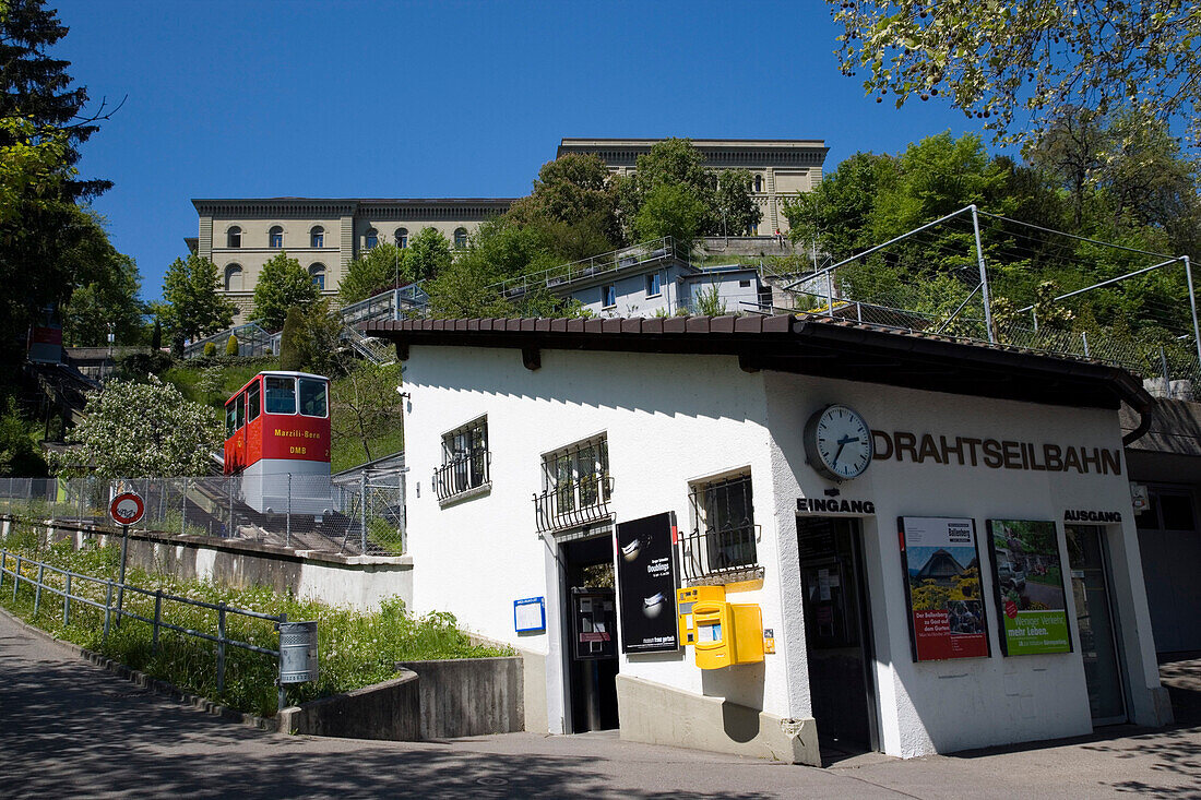 Marzili bahn, Drahtseilbahn Marzili-Stadt Bern, Altstadt, Bern, Schweiz