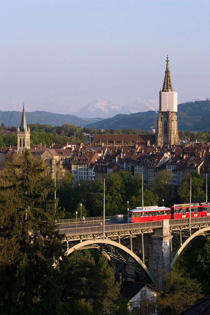 View of Kornhaus bridge, Old City of Berne, Berne, Switzerland