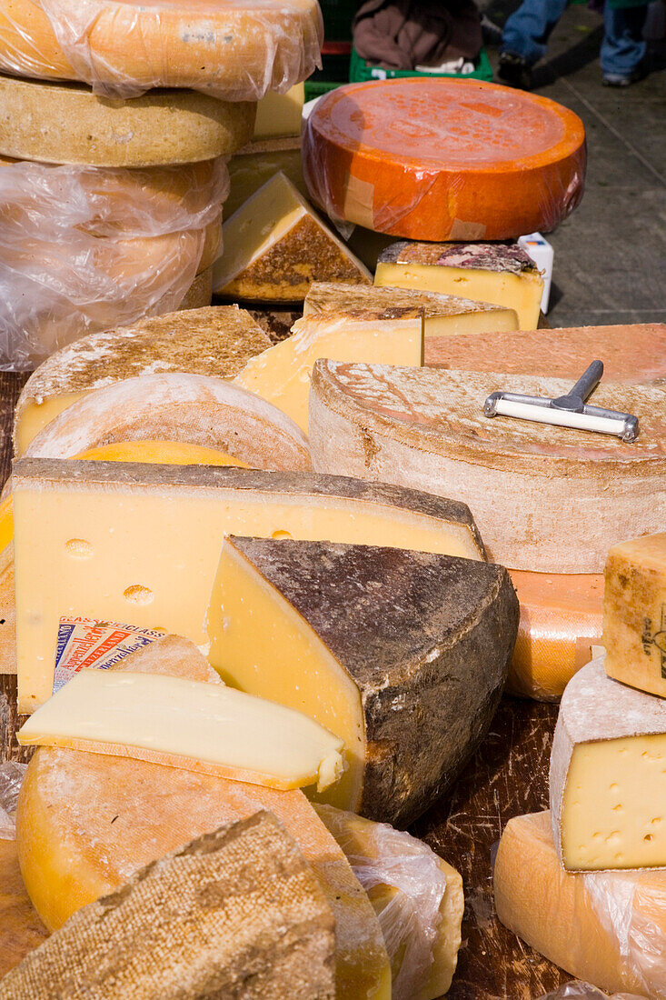 Close upof cheese at a market, Bundesplatz, Old City of Berne, Berne, Switzerland