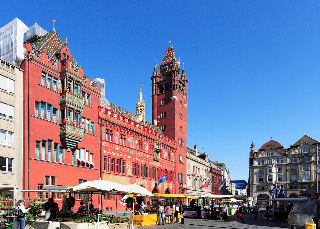 Basler Rathaus, Marktplatz, Basel, Schweiz