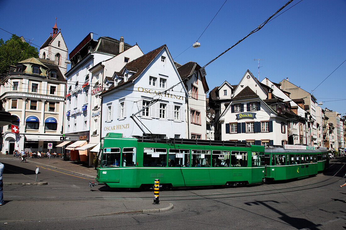 View of the town square, Barfuesserplatz, Basel, Switzerland