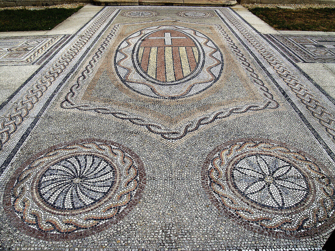 Mosaic at Mosteiro da Madalena, Lugo province, Galicia, Spain