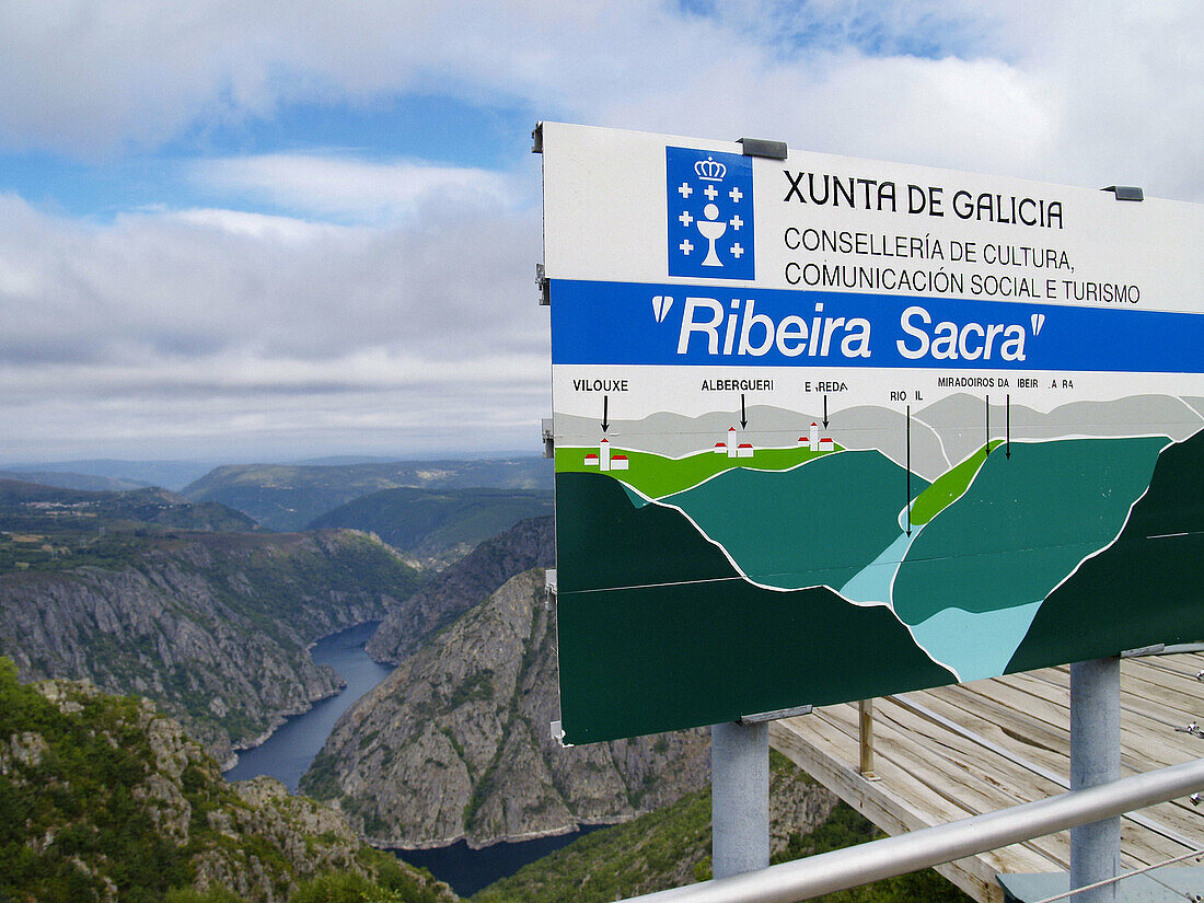 Ribeira Sacra sign. Orense province, Galicia, Spain