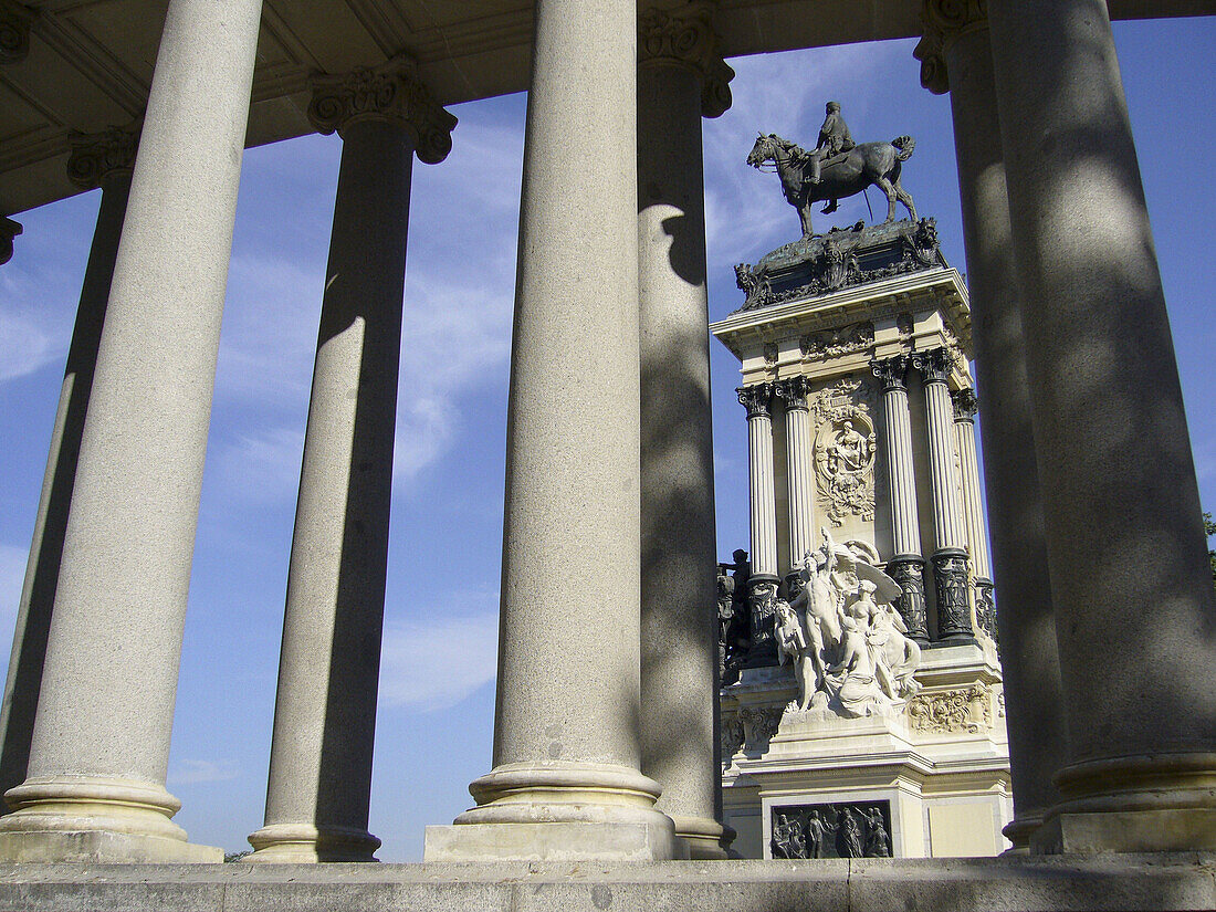 Monument to Alfonso XII in Parque del Retiro, Madrid. Spain