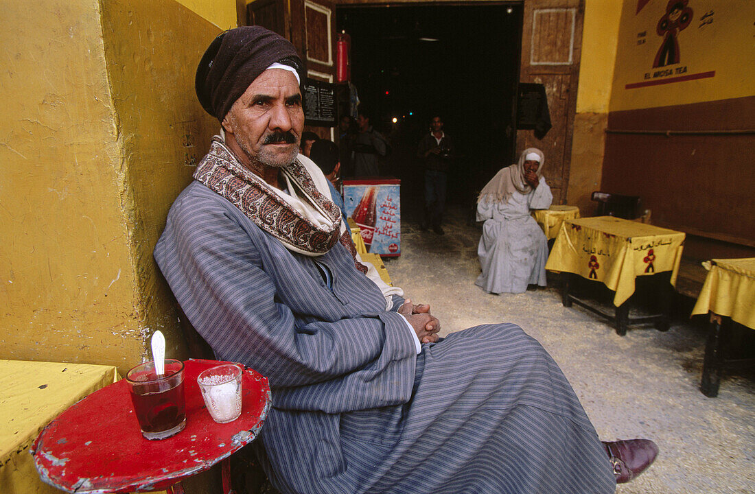 Man sitting in a coffe shop. Luxor. Egypt