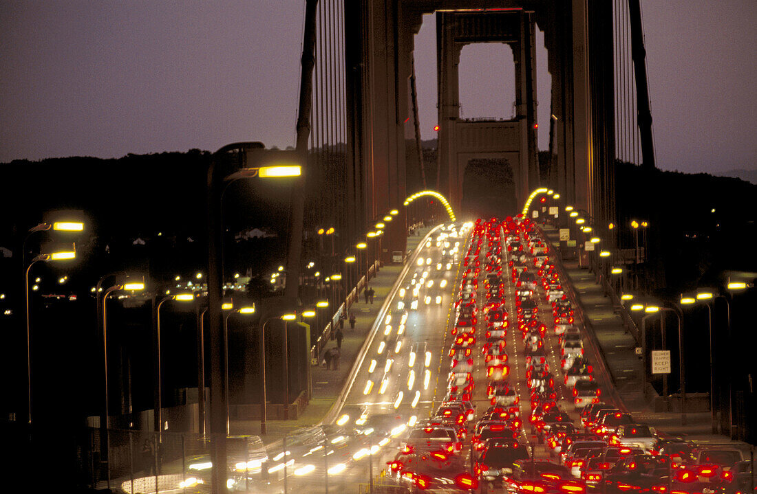 Golden Gate Bridge at night. San Francisco. California, USA