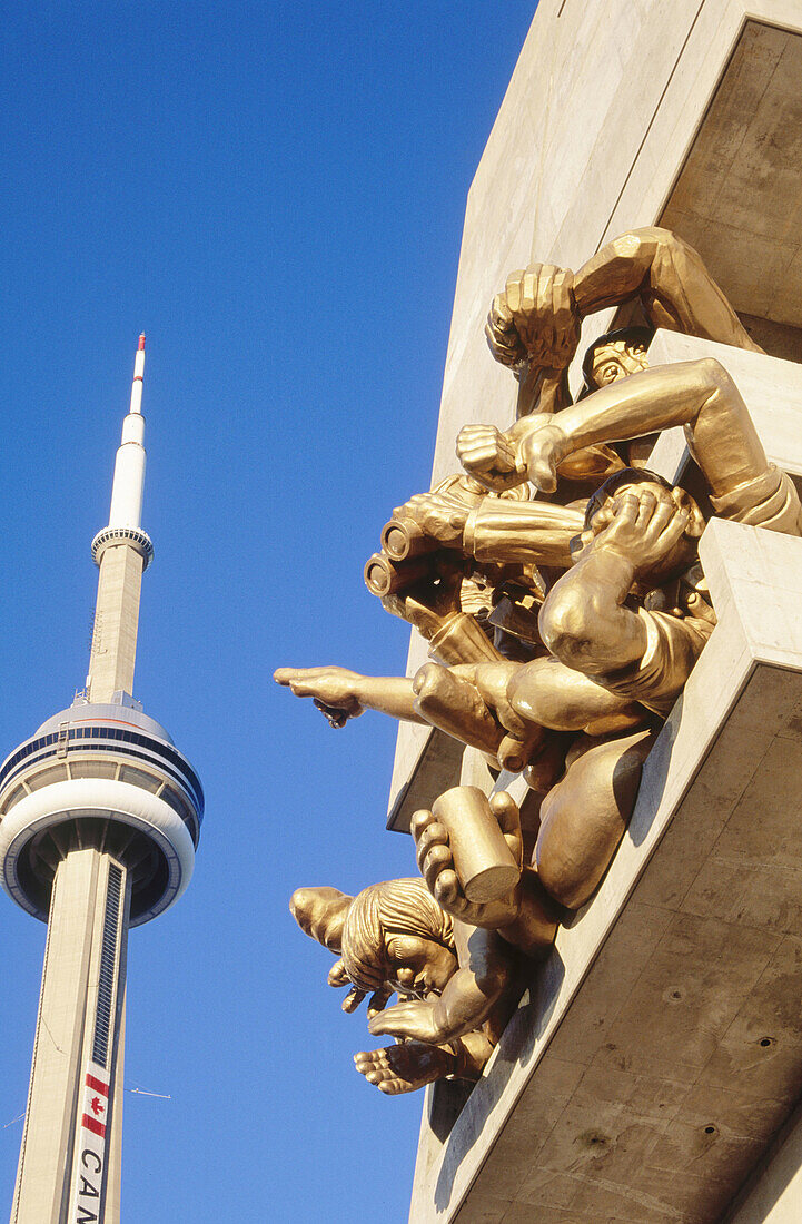 CN Tower and SkyDome. Toronto. Ontario. Canada.